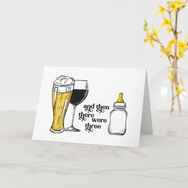 Cartão E Depois Havia Três Bebês De Parabéns (Flor Amarela)