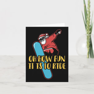 Cartão É Divertido Andar De Papais noeis De Snowboard