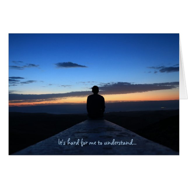 Cartão "É duro compreender" a dissolução da relação (Frente Horizontal)