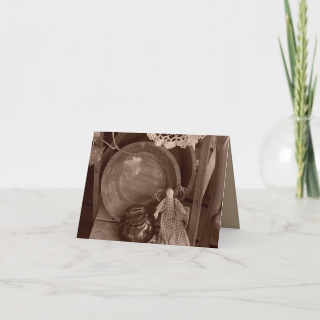 Cartão e envelope primitivos de nota do vazio do (Frente)