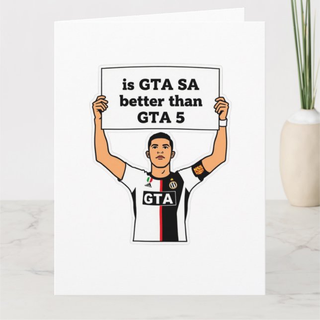 Cartão É GTA SA melhor que GTA V declaração  (Frente)