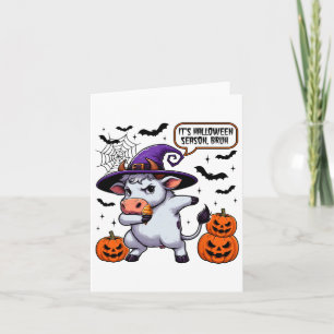 Cartão É Halloween Season Bruh Engraçado Vaca Moo Spooky 