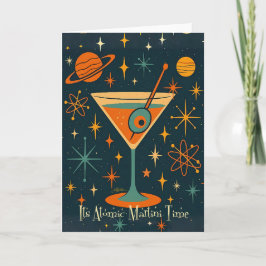 Cartão É hora do Martini Atômico Estrelas Cósmicas