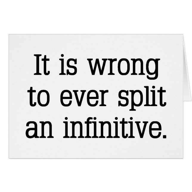 Cartão É infinitivo rachado (Frente Horizontal)