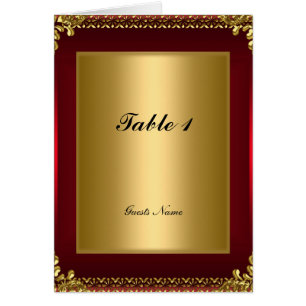 Cartão e Menu de Colocação de Mesa Dourado e Verme