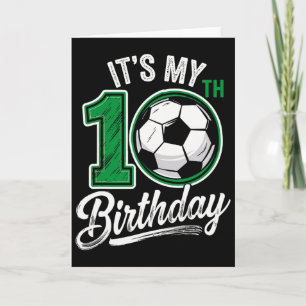 Cartão É Meu 10º Aniversário Futebol 10 Anos de Idade Ani