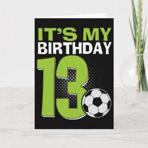 Cartão É Meu 13º Aniversário Menino Futebol 13 Anos de Id