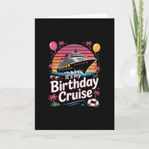Cartão É Meu Aniversário Cruzeiro Fofo Rosa Viagem Mar Mu