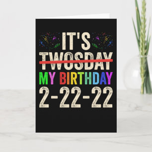 Cartão É Meu Aniversário Na Twosday 22 De Fevereiro De 20