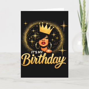 Cartão É Meu Aniversário Rainha Afro-Americana Negra