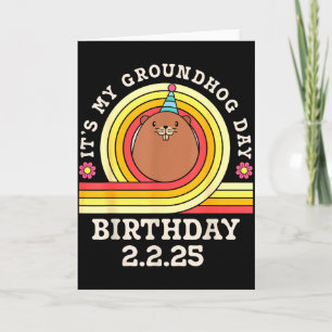 Cartão É Meu Chapéu de Aniversário do Dia do Marmota Engr