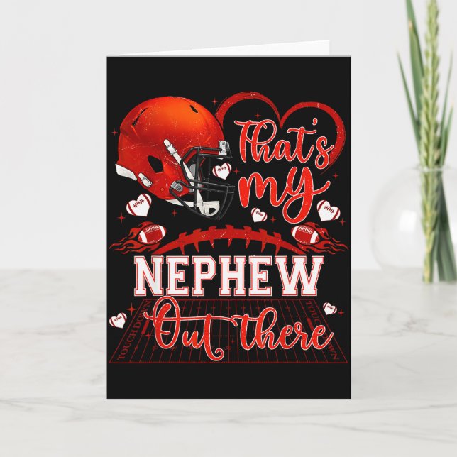 Cartão É Meu Sobrinho Lá Fora Tia de Futebol Engraçado Ti (Frente)