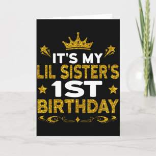Cartão É o 1º Aniversário da Minha Irmãzinha Feliz Aniver