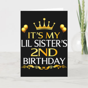 Cartão É o 2º Aniversário da Minha Irmãzinha Feliz Aniver