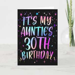 Cartão É o 30º Aniversário da Minha Tia Colorido Feliz 30