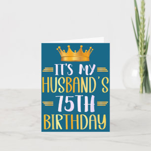 Cartão É o 75º Aniversário do Marido Ilustração Feliz