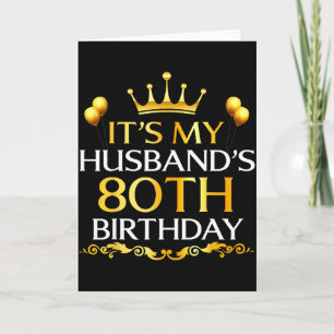 Cartão É o 80º Aniversário do Meu Marido Feliz Aniversári