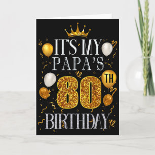 Cartão É o 80º Aniversário do Meu Papai Feliz Aniversário