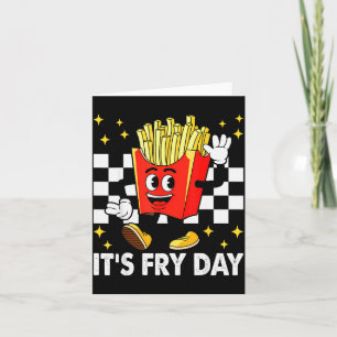 Cartão É o Dia das Fritas - Comida Rápida de Batatas Frit
