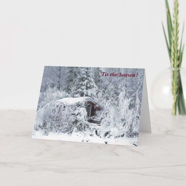 Cartão 'É o Feriado de inverno da temporada de neve (Frente)