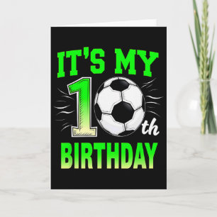 Cartão É o Meu 10º Aniversário Menino Futebol Ll