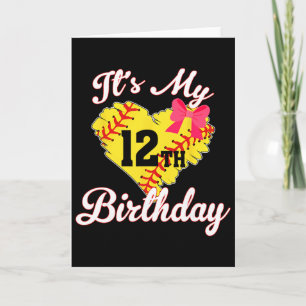 Cartão É o meu 12º aniversário Softll Menina de 12 anos d