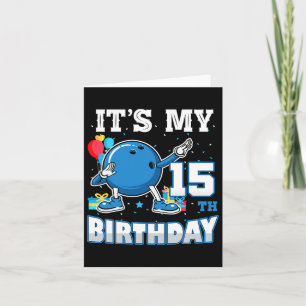 Cartão É o meu 15º aniversário Dabbing Boliche 15 Anos de