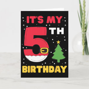 Cartão É o meu 5º aniversário de Natal 5 anos de idade Pa