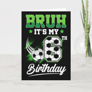 Cartão É o meu 6º aniversário Menino Fã de Esportes 6 Ano