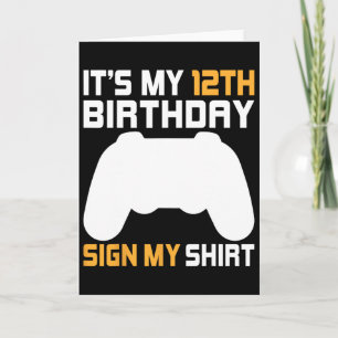 Cartão É o meu aniversário de 12 anos assine a minha cami