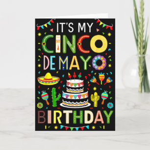 Cartão É o Meu Aniversário Festa Cinco De Mayo