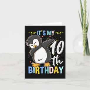 Cartão É o meu décimo aniversário abbing pinguin