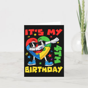 Cartão É O Meu Quarto Aniversário A Dabbing Quebra-cabeça
