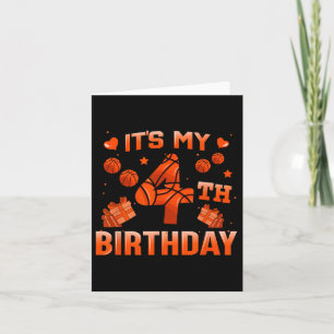 Cartão É o meu quarto aniversário Bysketbyll Boys Garotos