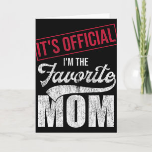 Cartão É Oficial Sou a Mãe Favorita Retro Par