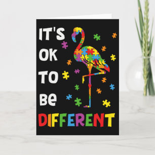 Cartão É Ok Ser Diferente Flamingo Conscientização do Aut