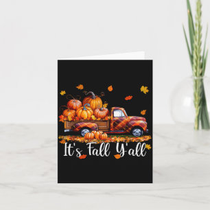 Cartão É Outono Por Aqui Caminhão de Abóbora Olá Árvore d