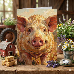 Cartão É seu aniversário! Fique Louco Piada de Porco Di