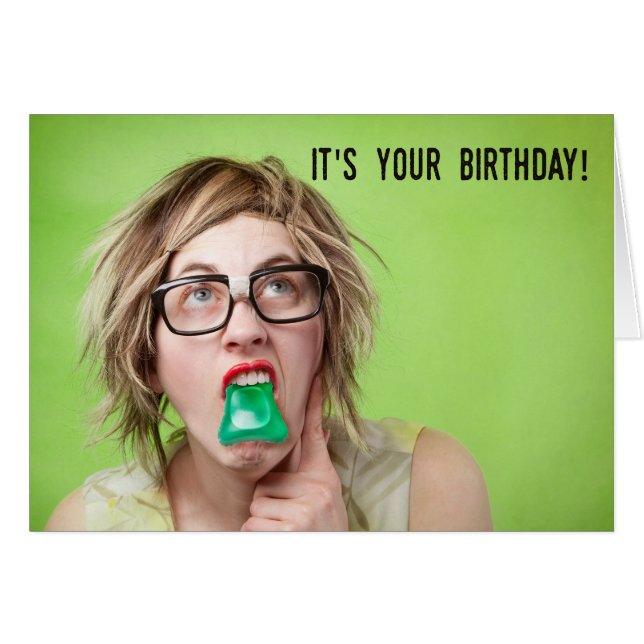 Cartão É seu aniversário Não faça nada estúpido (Frente Horizontal)