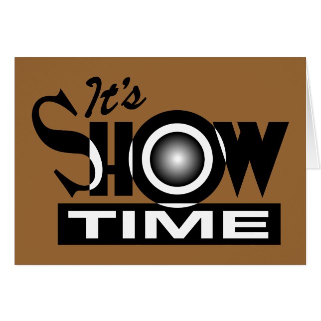 Cartão É Showtime - dizer engraçado americano do humor (Frente horizontal)