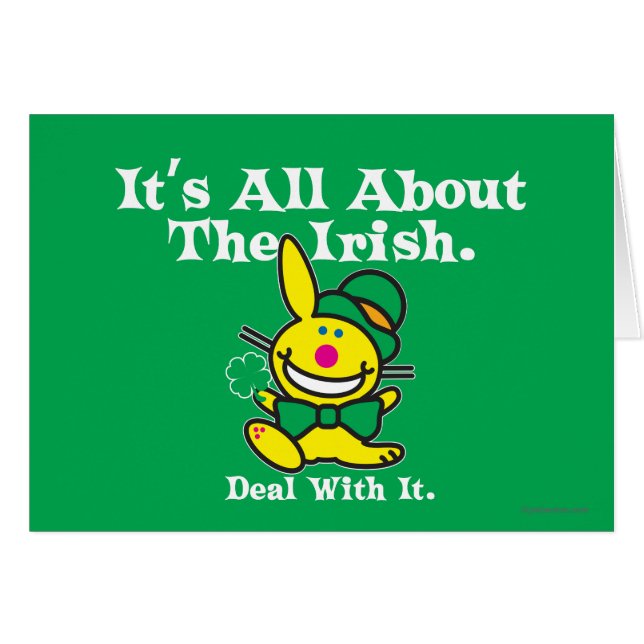 Cartão É tudo sobre os irlandeses (verde) (Frente Horizontal)