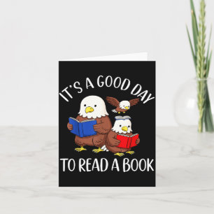 Cartão É Um Bom Dia para Ler Um Livro Águia Bibliotecária