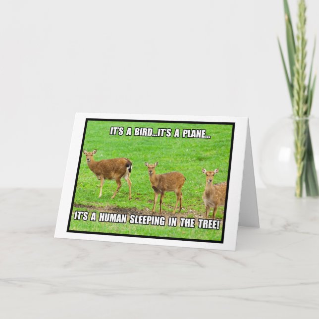 Cartão É um humano dormindo na árvore (Frente)