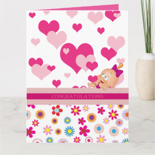 Cartão É uma garota. parabéns! -