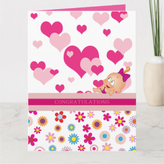 Cartão É uma menina: parabéns! -