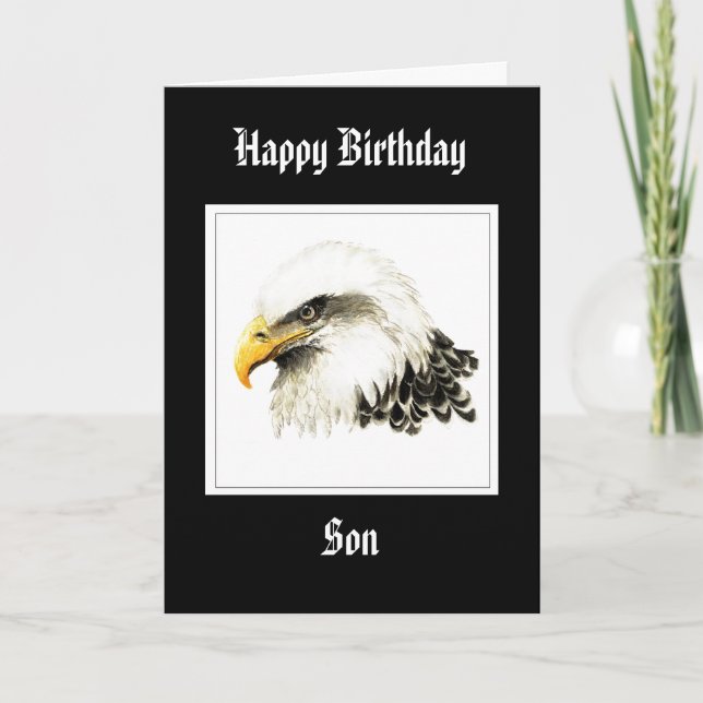 Cartão Eagle - Birthday Son,  Funny Military (Frente)