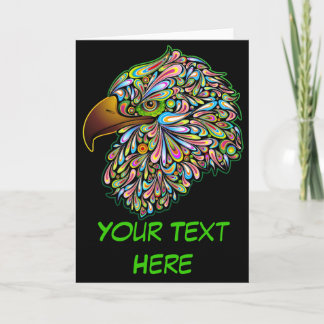 Cartão Eagle Hawk Psychedelic Design