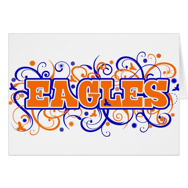 Cartão Eagles Swirl Design (Frente Horizontal)