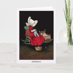 Cartão Early 1900's Wednesday Sunbonnet Sue Greeting Card