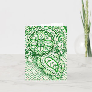 Cartão Earth Day Recycle Damask Indian Mandala Blank Bday
